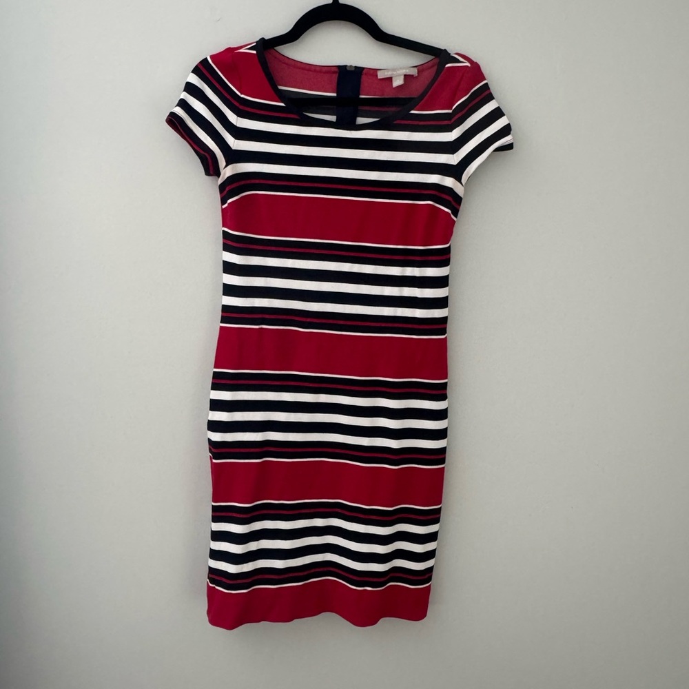 Banana Republic Red and Blue Striped Mini Dress